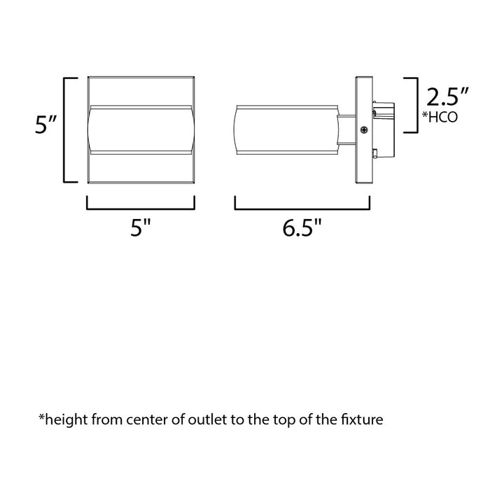 Modular 1-Light LED Outdoor Wall Sconce by Studio M Lighting – line drawing