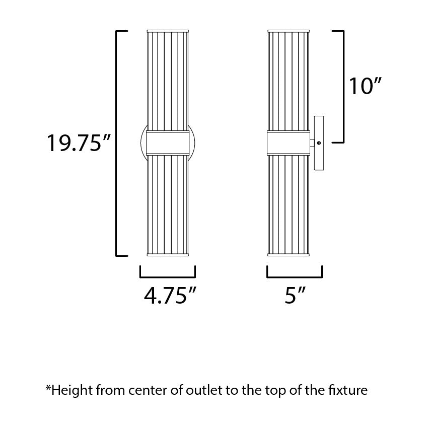 Crosby 2-Light Wall Sconce by Studio M Lighting – line drawing