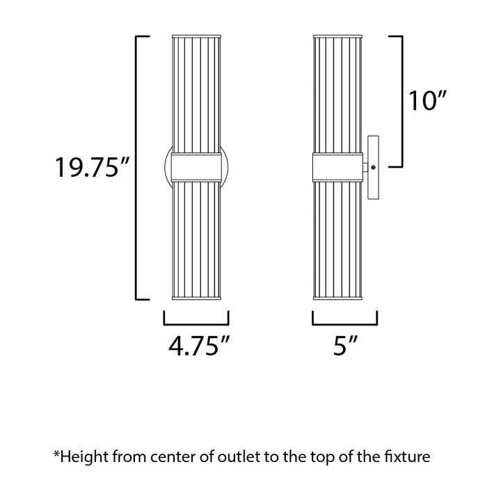 Crosby 2-Light Wall Sconce by Studio M Lighting – line drawing