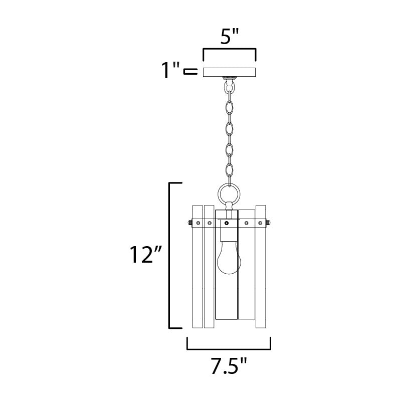 Warren 1-Light Pendant by Studio M Lighting – line drawing