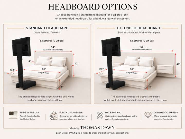 Melrose TV Lift Bed Beds Thomas Dawn