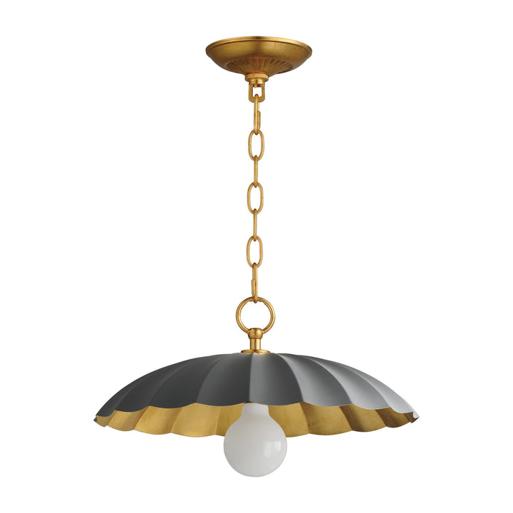 Primrose 1-Light Pendant by Studio M Lighting in Dark Grey / Gold Leaf