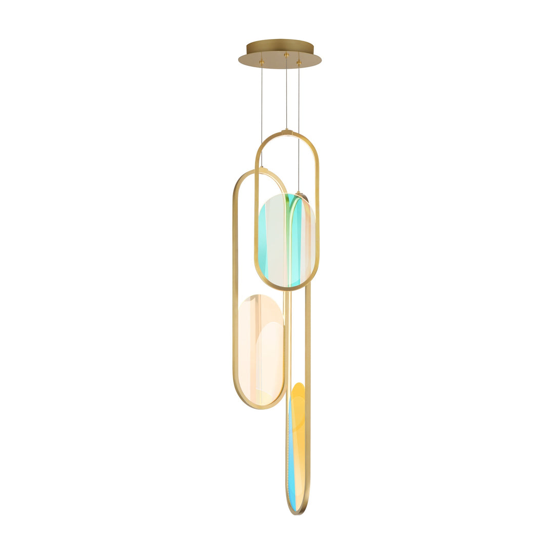 Trance 3-Light LED Pendant by Studio M Lighting in Natural Aged Brass
