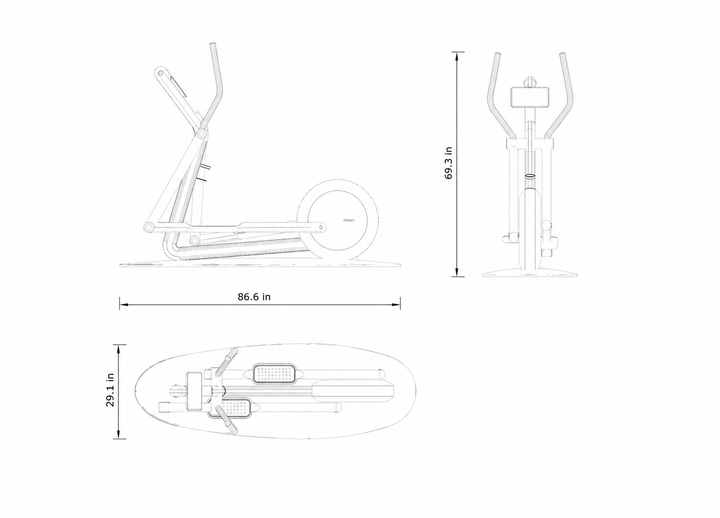 ORBITA Magnetic Elliptical Trainer Magnetic Rowing Ergometer PENT Fitness