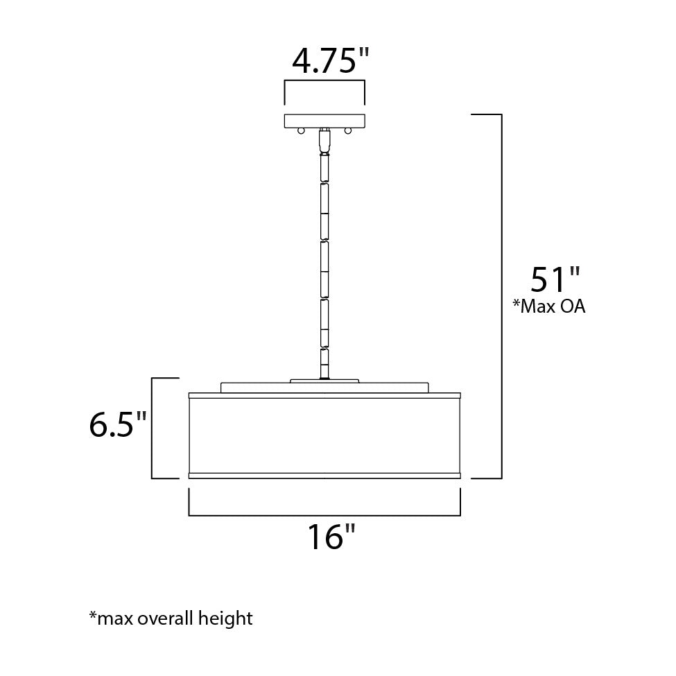 Prime Acoustic 16 LED Pendant by Studio M Lighting – line drawing