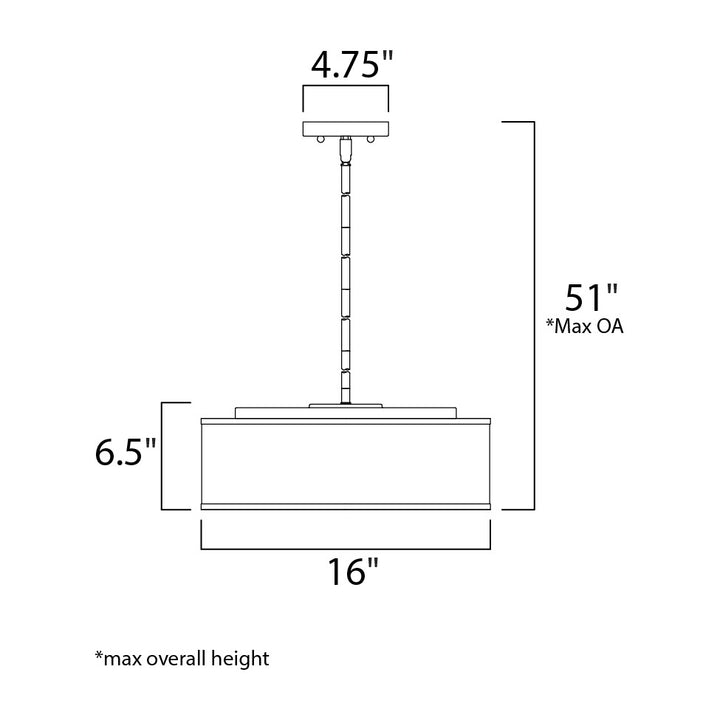 Prime Acoustic 16 LED Pendant by Studio M Lighting – line drawing