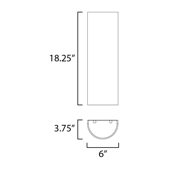 Prime 18 Tall LED Sconce 120-277 UNV Dim by Studio M Lighting – line drawing