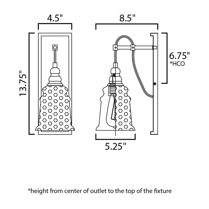 Revival Wall Sconce by Studio M Lighting – line drawing