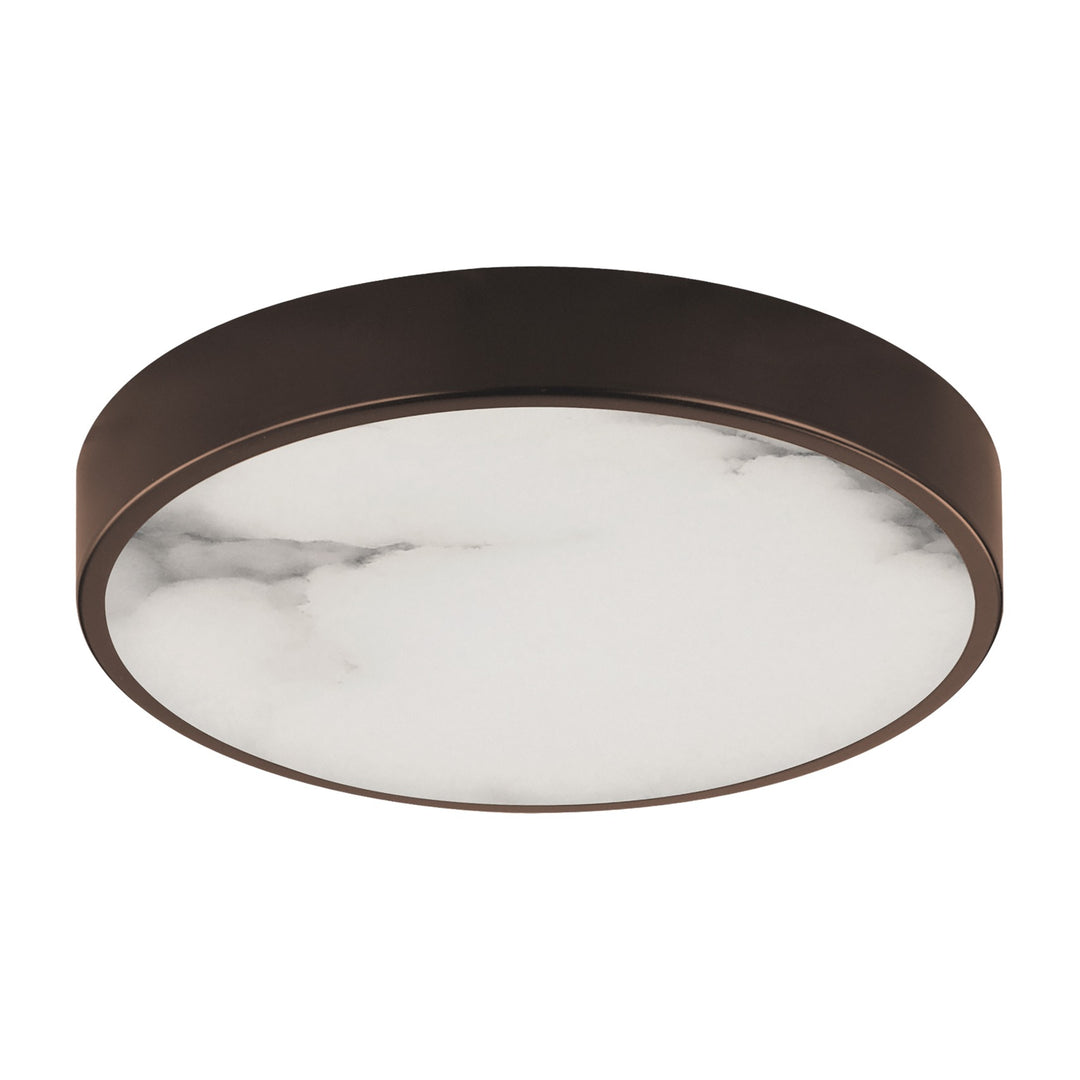 Slab 7 LED Alabaster Flush Mount by Studio M Lighting in Dark Bronze