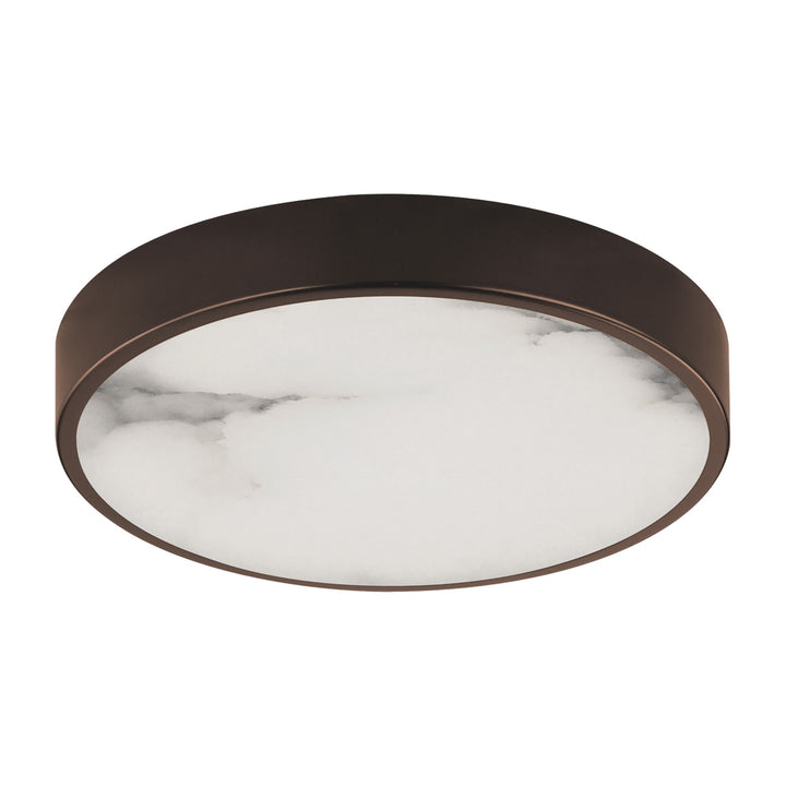Slab 7 LED Alabaster Flush Mount by Studio M Lighting in Dark Bronze