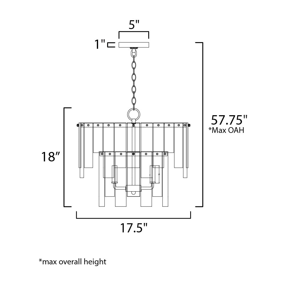 Warren 4-Light Semi-Flush / Pendant by Studio M Lighting – line drawing
