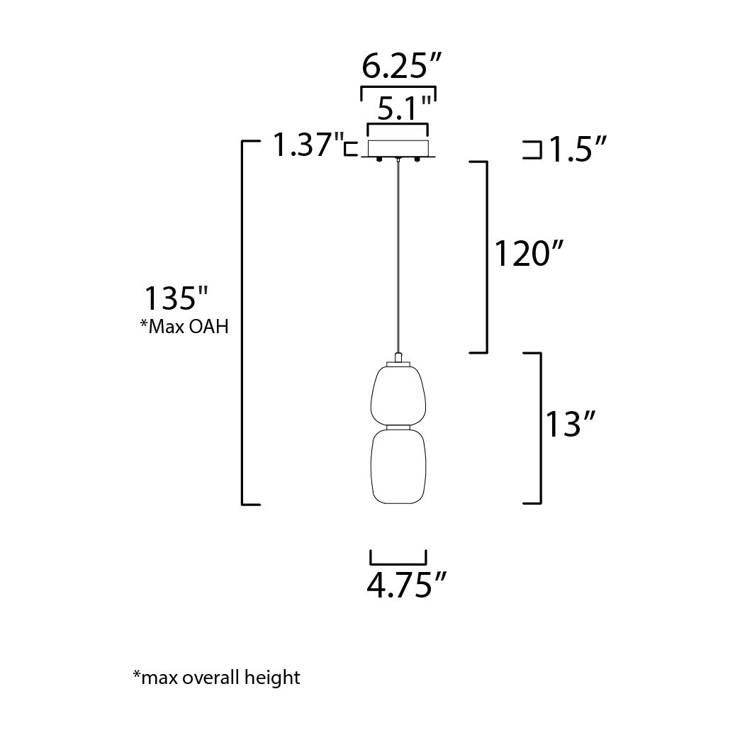 Soji LED 2-Light Pendant 255066 by Studio M Lighting – line drawing