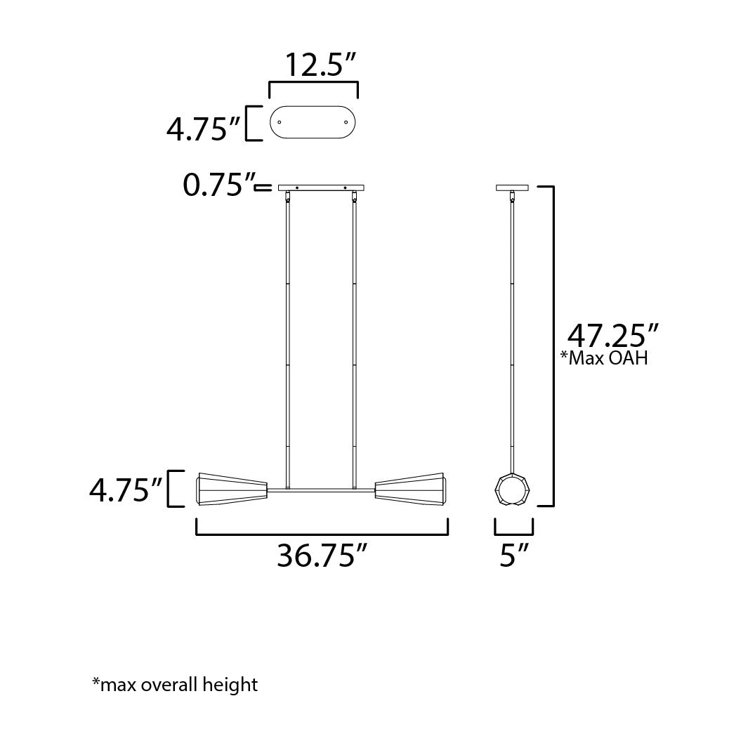 Rizzo Linear Pendant by Studio M Lighting – line drawing
