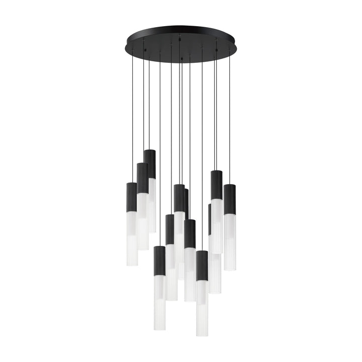 Reeds 12-Light LED Pendant by Studio M Lighting in Black