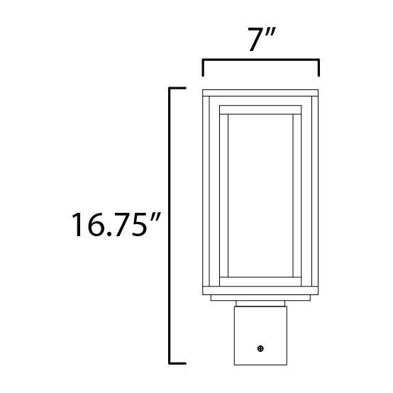 Cabana VX 1-Light Outdoor Post Mount by Studio M Lighting – line drawing