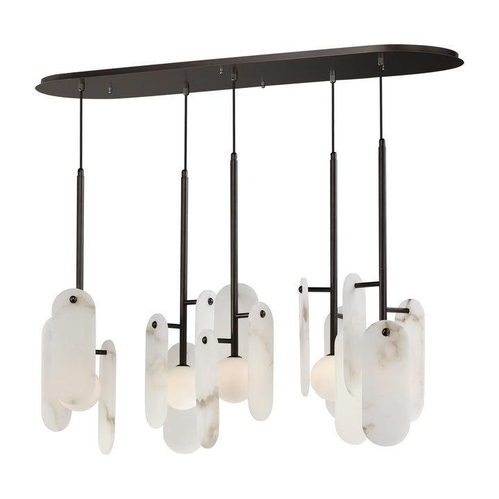 Megalith - Glass Megalith 5-Light Pendant by Studio M Lighting in Brushed Bronze
