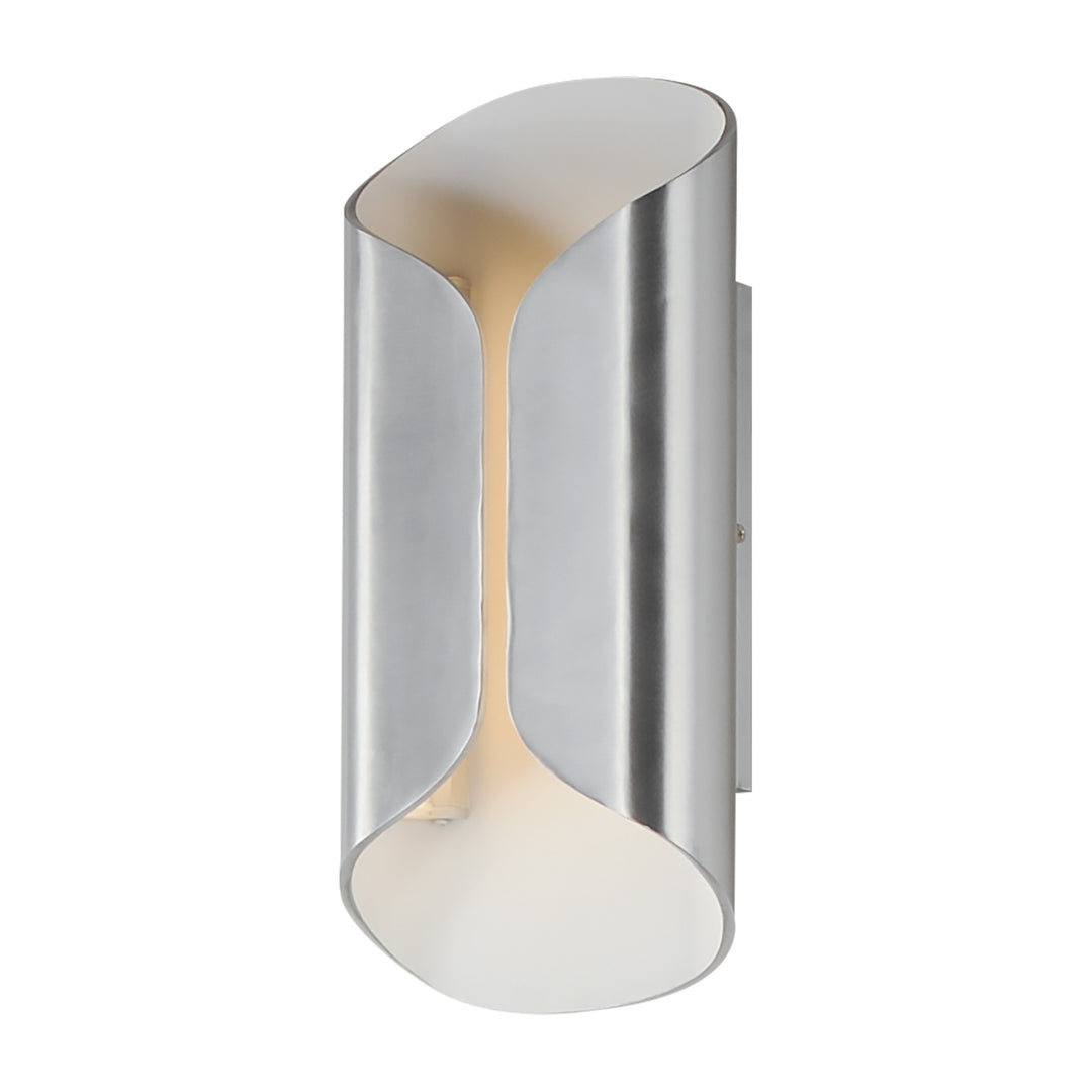 Folio 14" LED Outdoor Wall Lamp by Studio M Lighting in Satin Aluminum / White