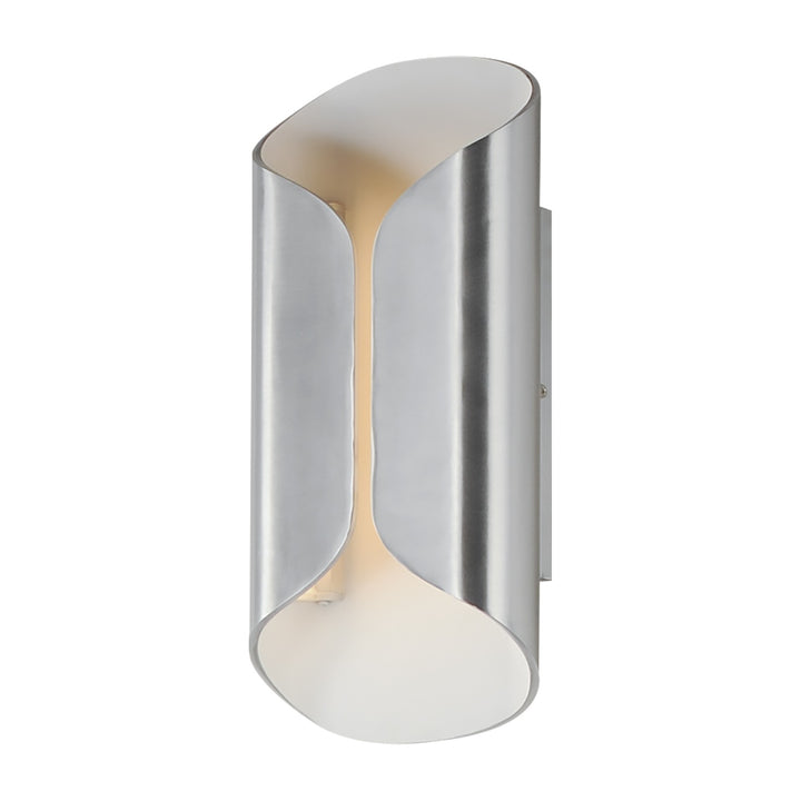 Folio 14" LED Outdoor Wall Lamp by Studio M Lighting in Satin Aluminum / White