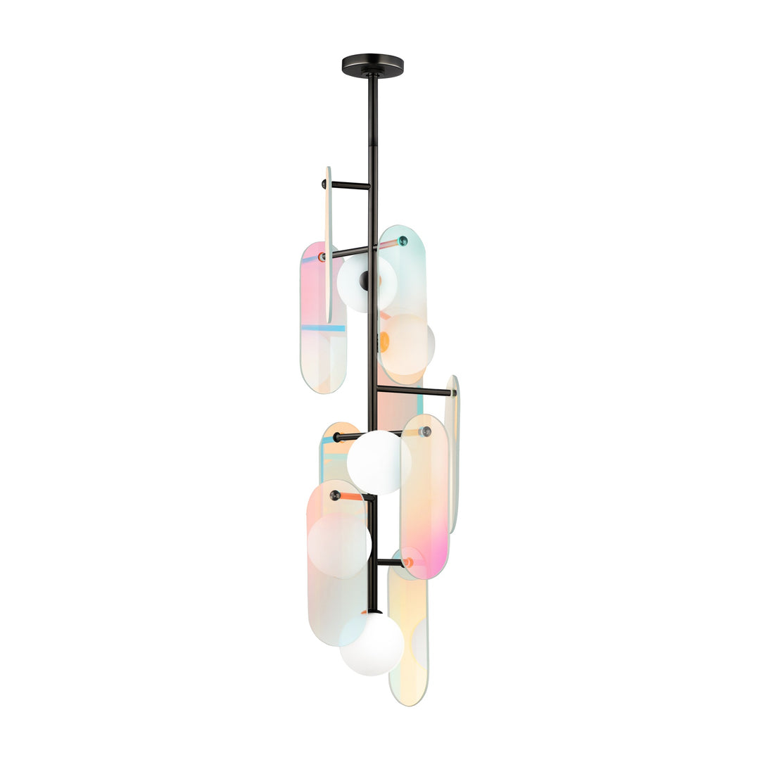 Megalith - Stone Megalith 5-Light Vertical Pendant by Studio M Lighting in Gunmetal
