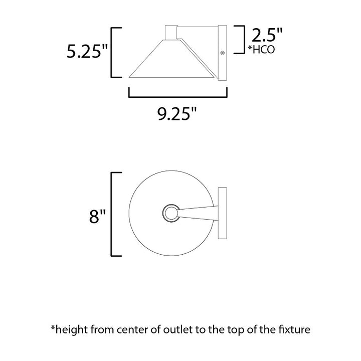 Conoid LED Conoid Medium LED Outdoor Wall Sconce by Studio M Lighting – line drawing