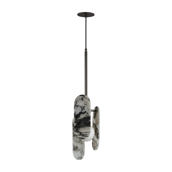 Megalith - Glass Megalith Cord Hung Pendant by Studio M Lighting in Gunmetal