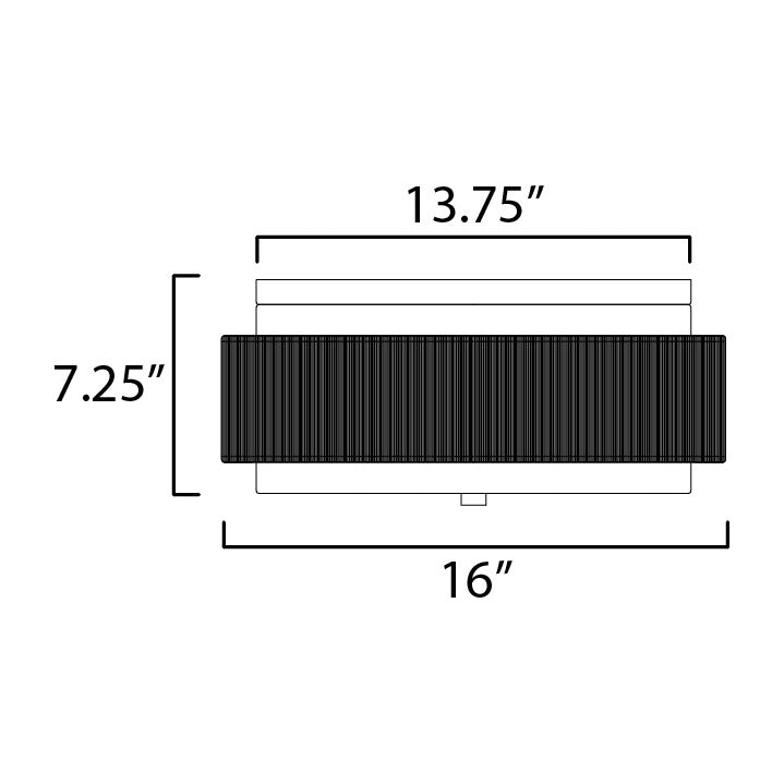 Seacliff 2-Light Flush Mount by Studio M Lighting – line drawing