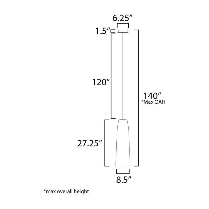 Stream Extra Large LED Pendant by Studio M Lighting – line drawing