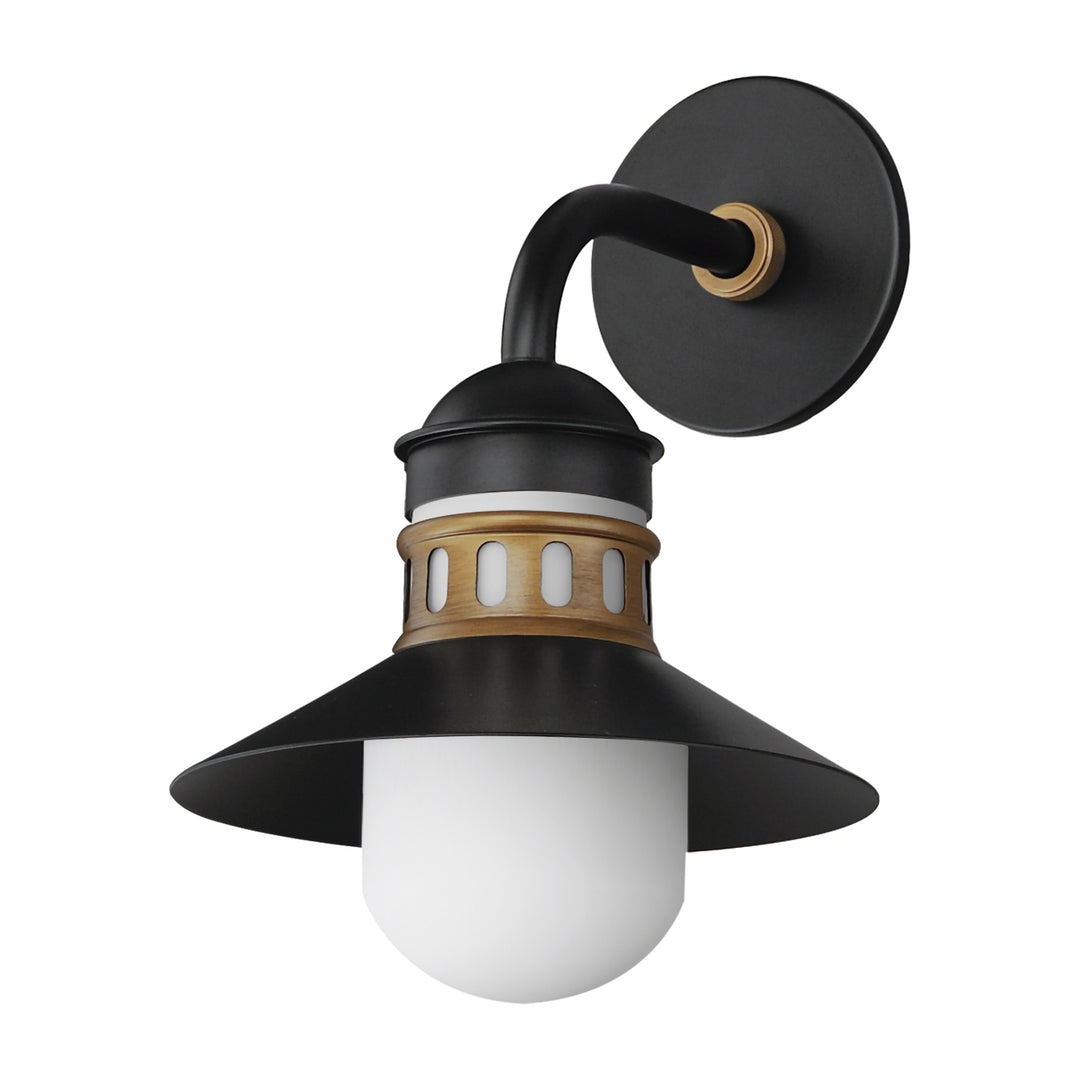 Admiralty 1-Light Outdoor Wall Sconce 365122 by Studio M Lighting in Black / Antique Brass