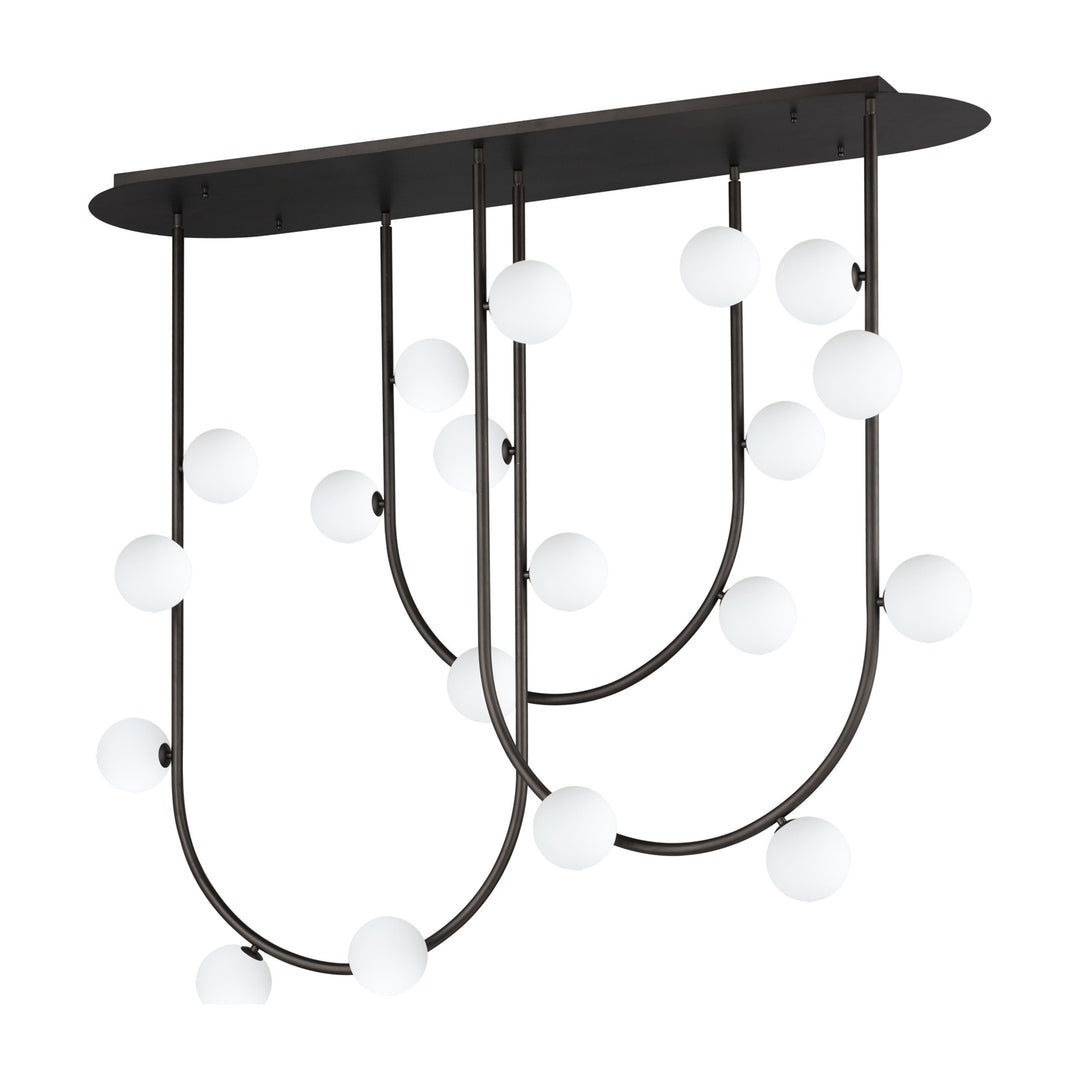 Contour 19-Light Fixed Stem Ceiling Light by Studio M Lighting in Brushed Bronze