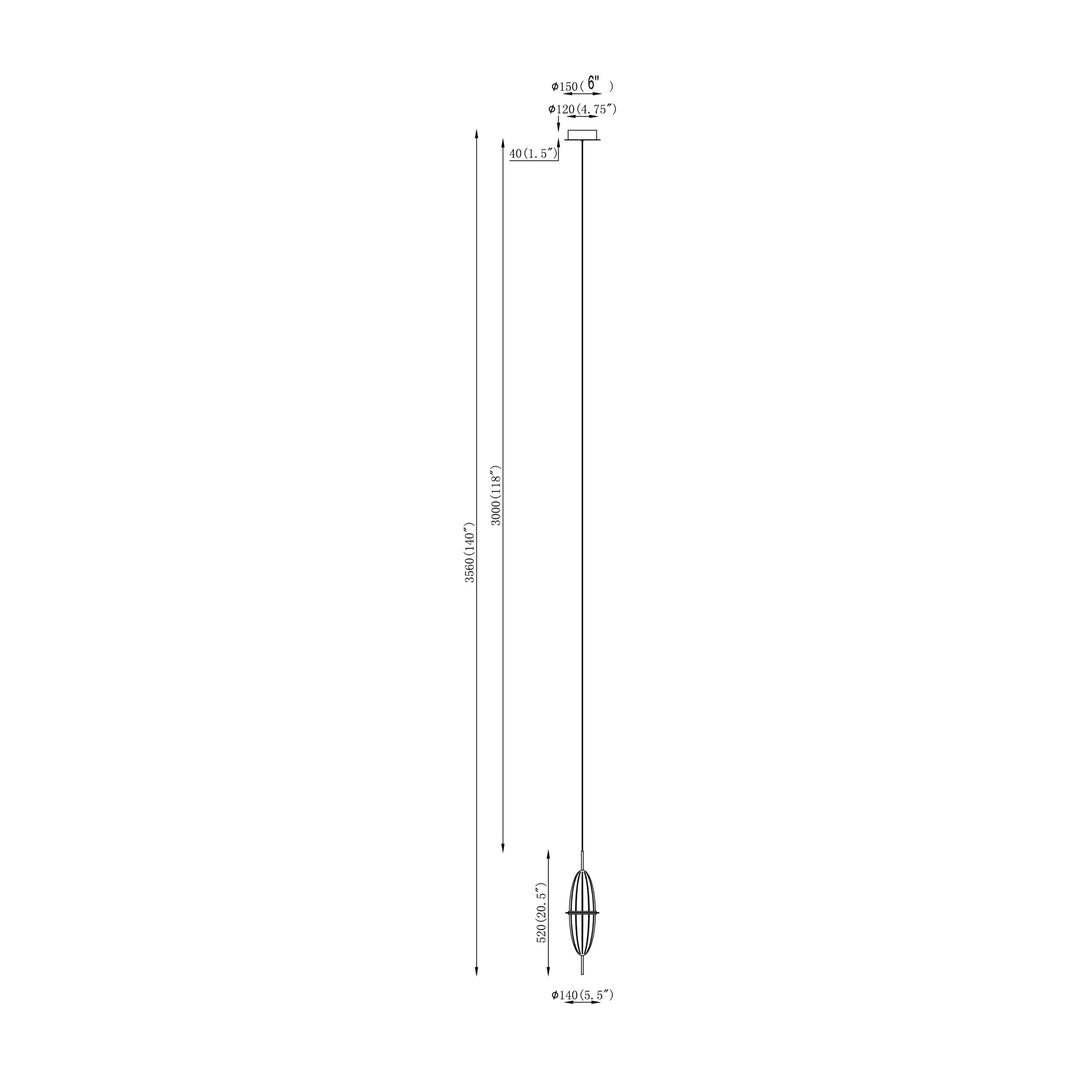 Quasar LED Mini Pendant by Studio M Lighting – line drawing