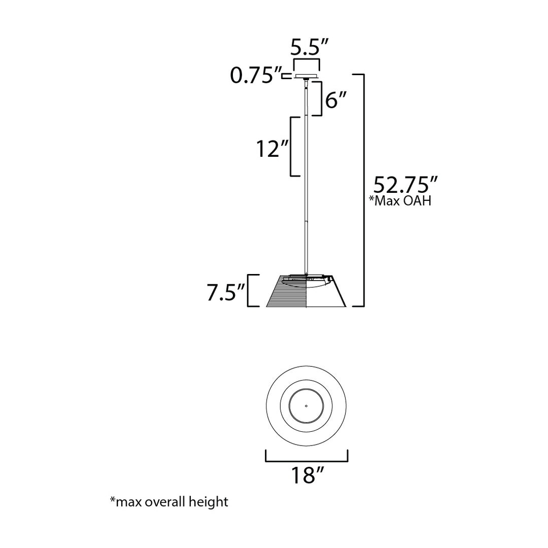 Jensen 18 LED Pendant by Studio M Lighting – line drawing