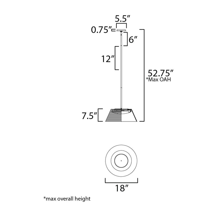 Jensen 18 LED Pendant by Studio M Lighting – line drawing