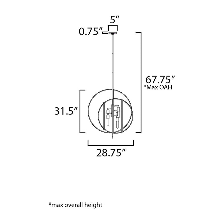Crux 5-Light Pendant by Studio M Lighting – line drawing