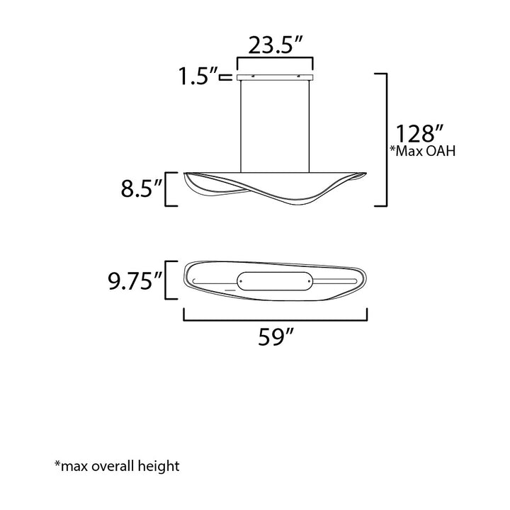 Manta 59 LED Linear Pendant by Studio M Lighting – line drawing