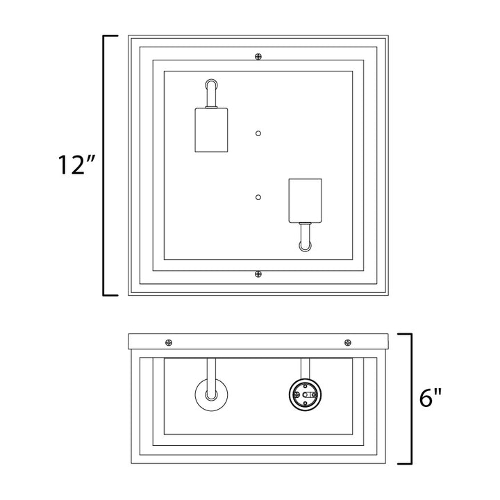 Cabana 2-Light Flush Mount by Studio M Lighting – line drawing