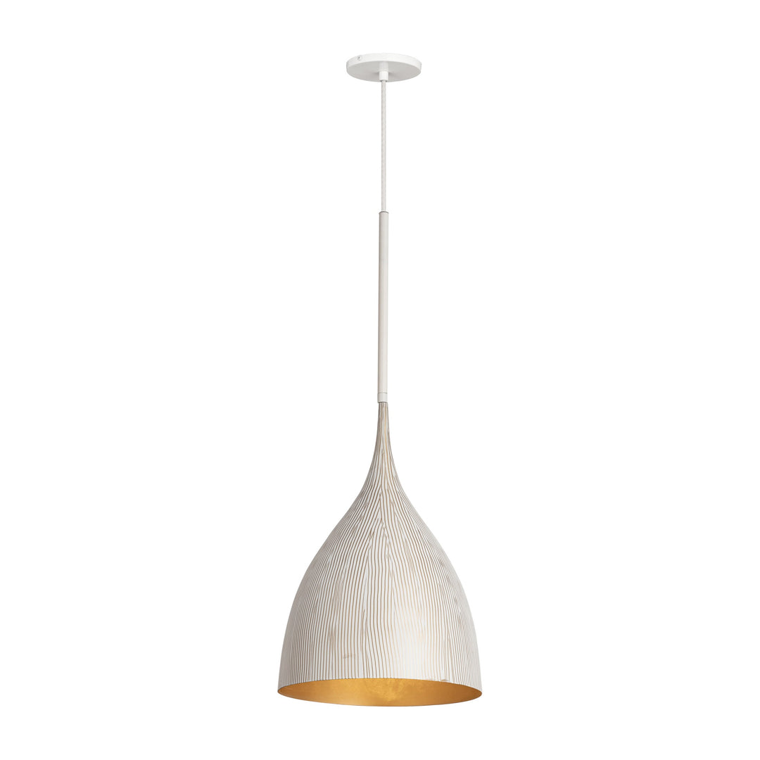Fleur Small 1-Light Pendant by Studio M Lighting in White/Gold