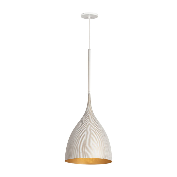 Fleur Small 1-Light Pendant by Studio M Lighting in White/Gold