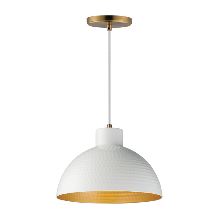 Rockport 1-Light Pendant 35144 by Studio M Lighting in White/Natural Aged Brass