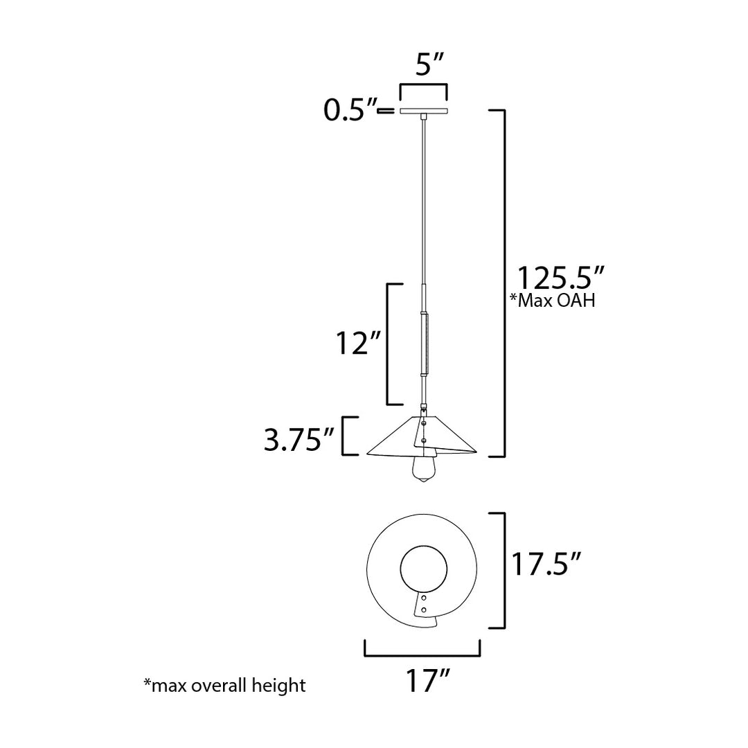 Cavalier 16" Pendant by Studio M Lighting – line drawing