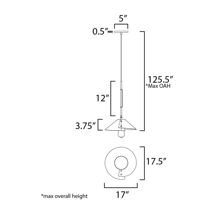 Cavalier 16" Pendant by Studio M Lighting – line drawing