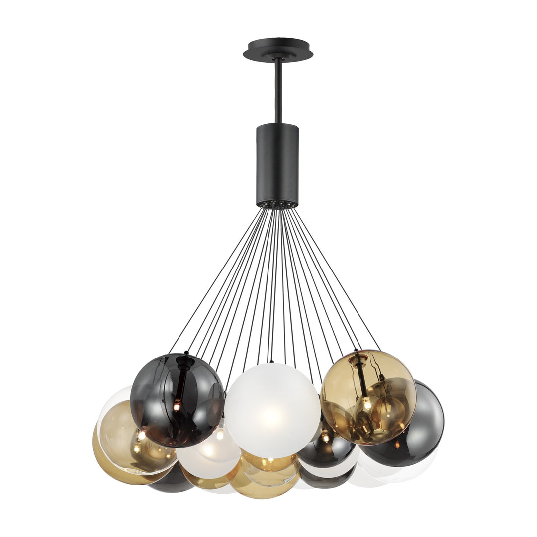 Burst 20-Light LED Pendant by Studio M Lighting in Black
