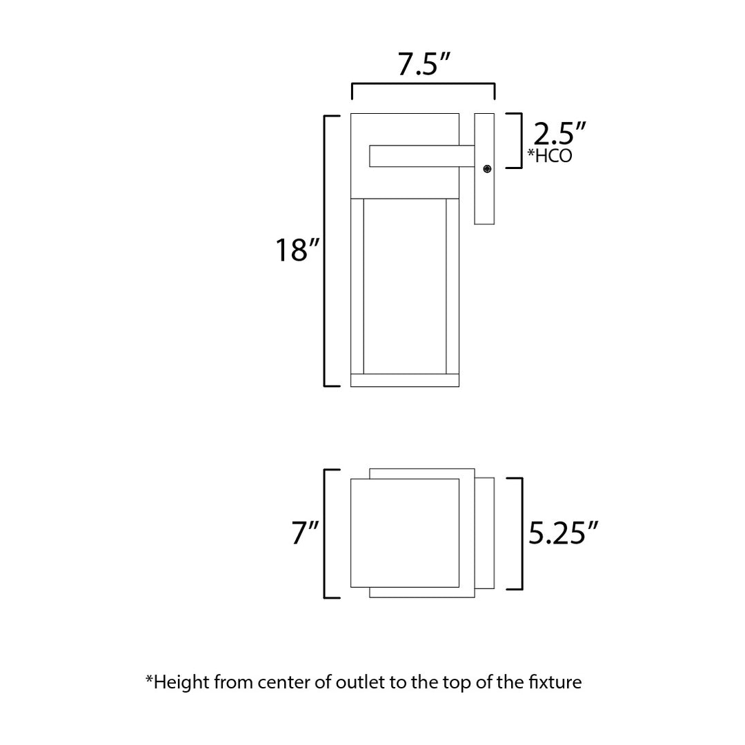 Strand VX 18 Outdoor LED Wall Sconce by Studio M Lighting – line drawing