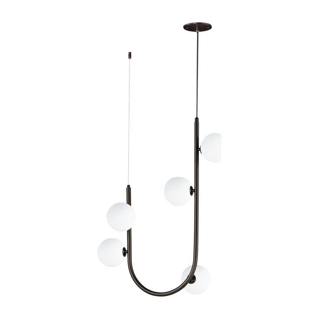 Contour 5-Light Cord Hung Pendant by Studio M Lighting in Brushed Bronze