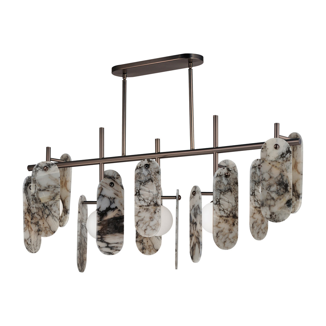 Megalith - Glass Megalith 5-Light Linear by Studio M Lighting in Brushed Bronze