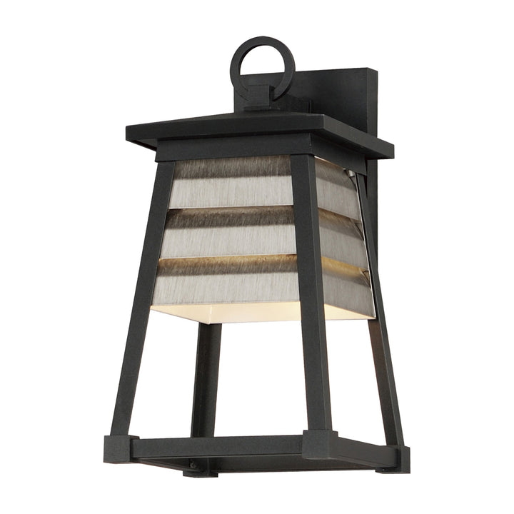 Shutters 1-Light Small Outdoor Wall Sconce by Studio M Lighting in Weathered Zinc/Black