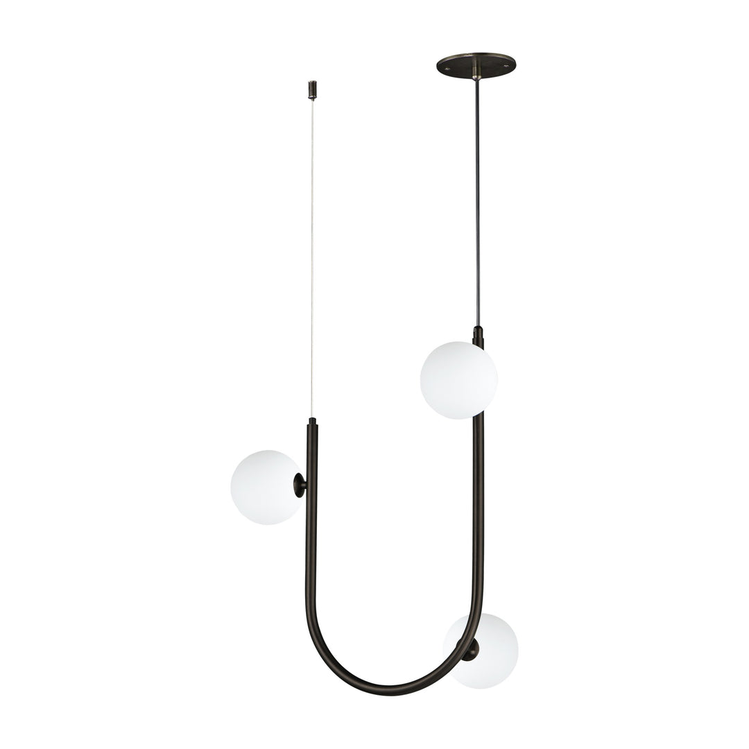 Contour 3-Light Cord Hung Pendant by Studio M Lighting in Brushed Bronze