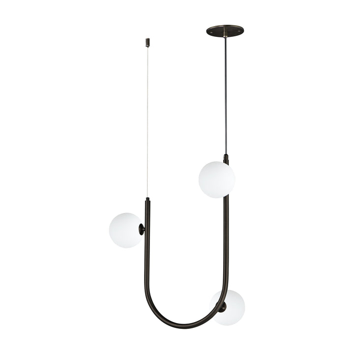 Contour 3-Light Cord Hung Pendant by Studio M Lighting in Brushed Bronze