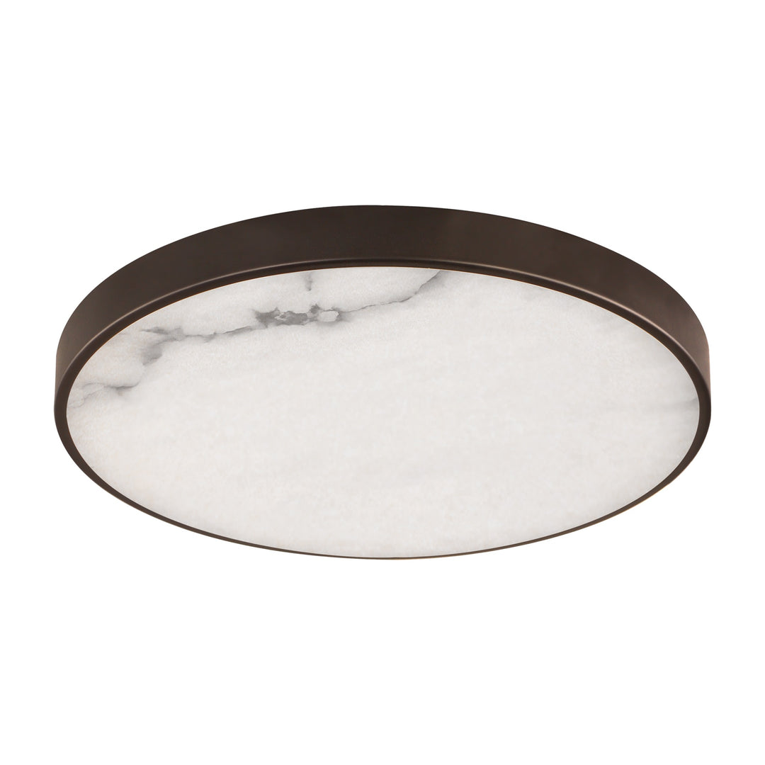 Slab 12 LED Alabaster Flush Mount by Studio M Lighting in Dark Bronze