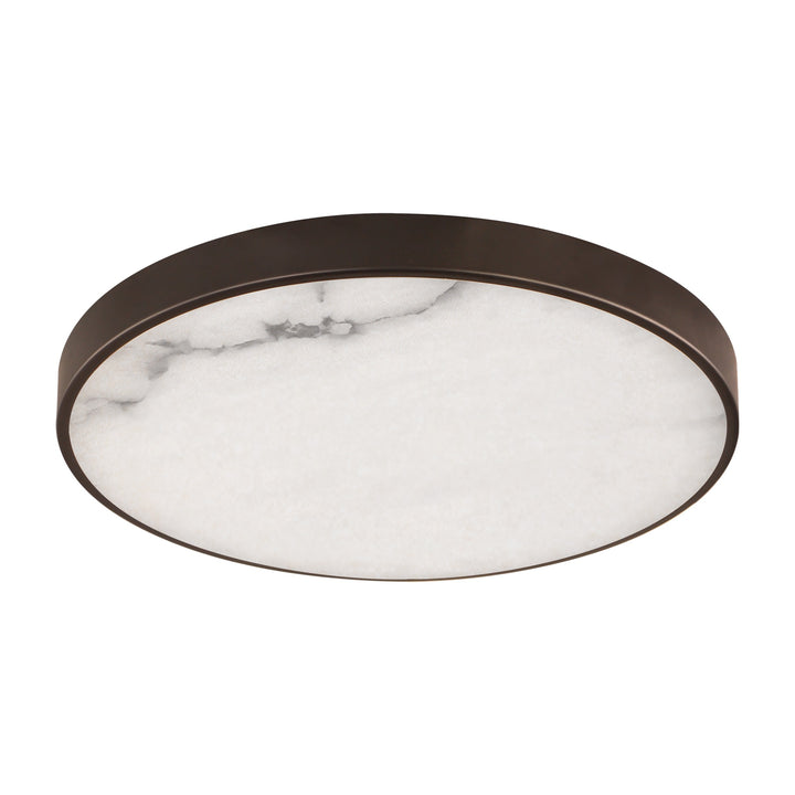 Slab 12 LED Alabaster Flush Mount by Studio M Lighting in Dark Bronze