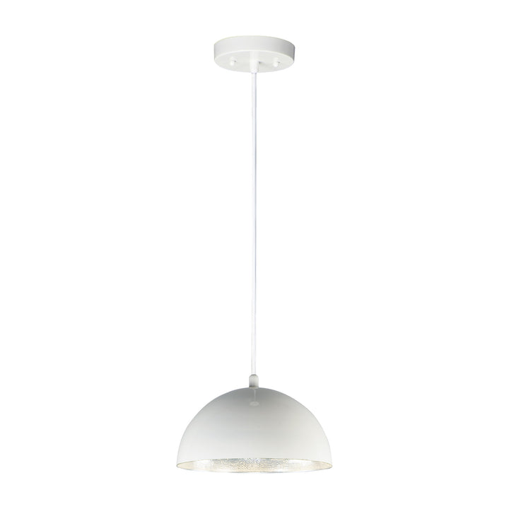 Hemisphere LED Pendant 254902 by Studio M Lighting in Gloss White / Aluminum